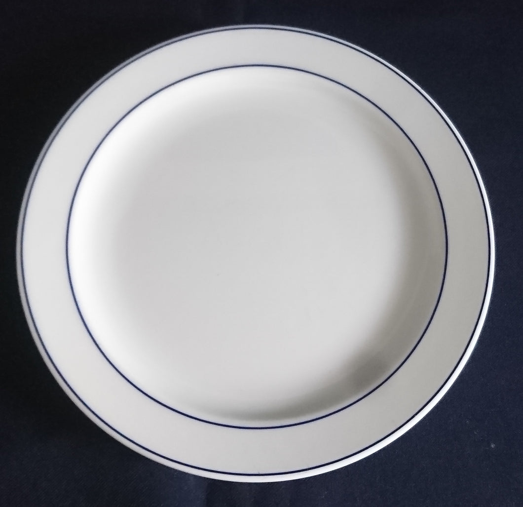 DESSERTTELLER - Porzellan, 2facher Linienrand Dekor