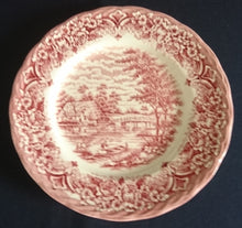 Lade das Bild in den Galerie-Viewer, DESSERTTELLER &quot;Homeland&quot; - Staffordshire Keramik / Steingut, Flora Pflanzen Landschaft Bauernhaus Brücke Motiv Dekor
