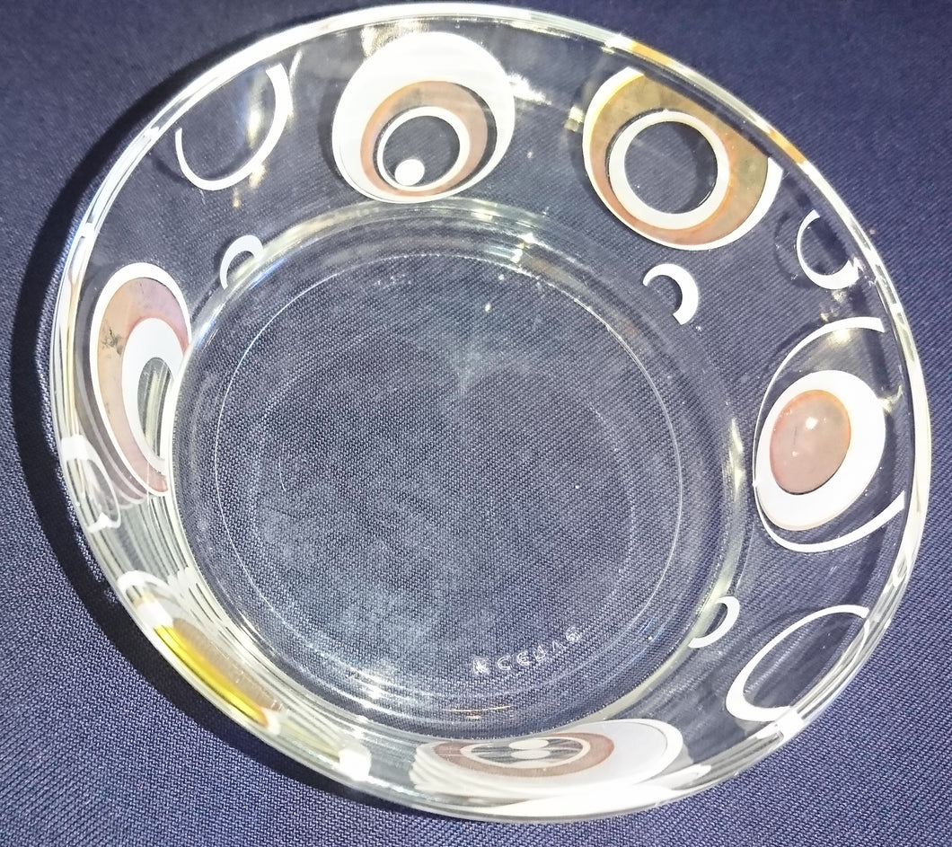 DESSERTSCHALE - Hartglas, Kreis Punkt Wirbel Dekor