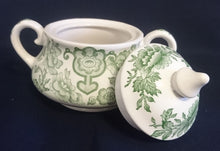 Lade das Bild in den Galerie-Viewer, ZUCKERDOSE MIT DECKEL &quot;Indian Tree&quot; (Limited) - Keramik / Steingut (Staffordshire Ware), Blätter Pflanzen Abstrakt Motiv Unterglasur Dekor, Hand graviert (Hand Engraved)
