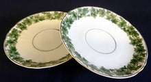 Lade das Bild in den Galerie-Viewer, 2er Set 2er KAFFEEGEDECKE - Porzellan, Blatt Blätter Abstrakt Symbollinien Motiv Goldrand Dekor

