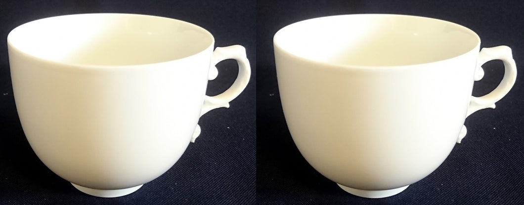 2er Set TEETASSEN - Porzellan, Einfärbiges Jugendstil Henkelform Dekor