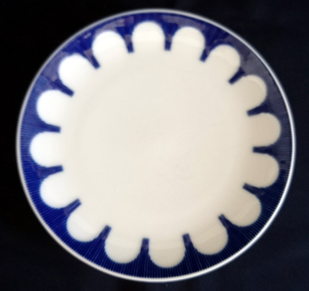 DESSERTTELLER - Porzellan, Kobalt Geometrisches Blumenblüten Rand Abstrakt Motiv Dekor