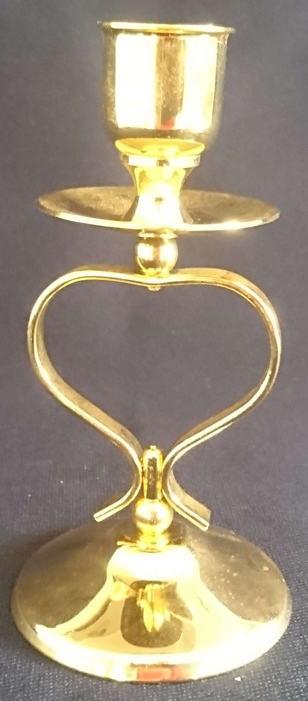 STABTAFEL KERZENSTÄNDER - Metall / 24 Karat Vergoldet, Klassisch Herzform Motiv Dekor (G)