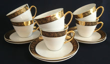 Lade das Bild in den Galerie-Viewer, KAFFEETASSE - Porzellan, Goldrand Breit Abstrakt Geometrisch Pflanzen Flora Motiv Dekor
