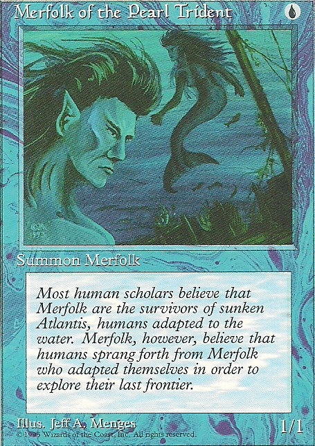MERFOLK OF THE PEARL TRIDENT, Magic -The Gathering-, Ausgabe / Set / Serie 4te Edition (4th Edition) 1995