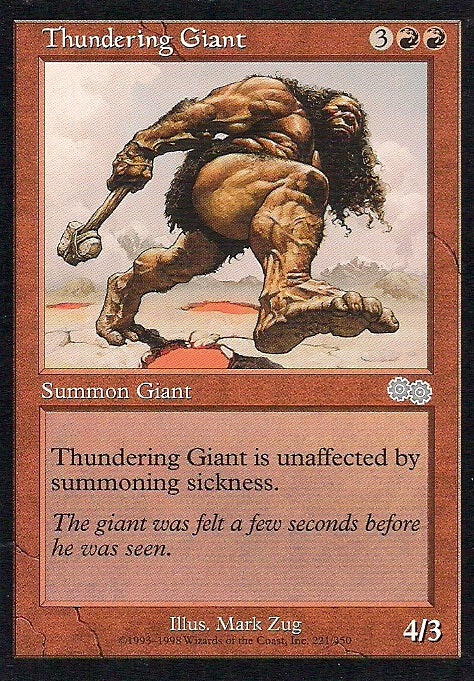 THUNDERING GIANT, Magic -The Gathering-, Ausgabe / Set / Serie Urzas Saga (Urza´s Saga) 1998