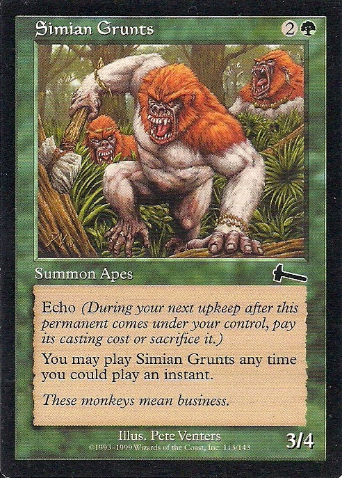SIMIAN GRUNTS, Magic -The Gathering-, Ausgabe / Set / Serie Urzas Vermächtnis (Urza´s Legacy) 1999