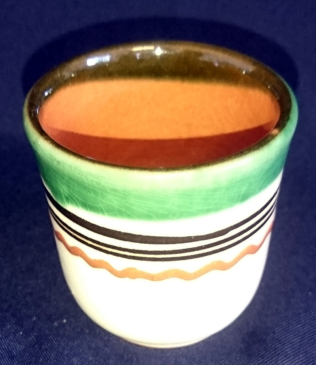 TRINKBECHER - Keramik / Steingut, Abstraktes Dekor, Handbemalt