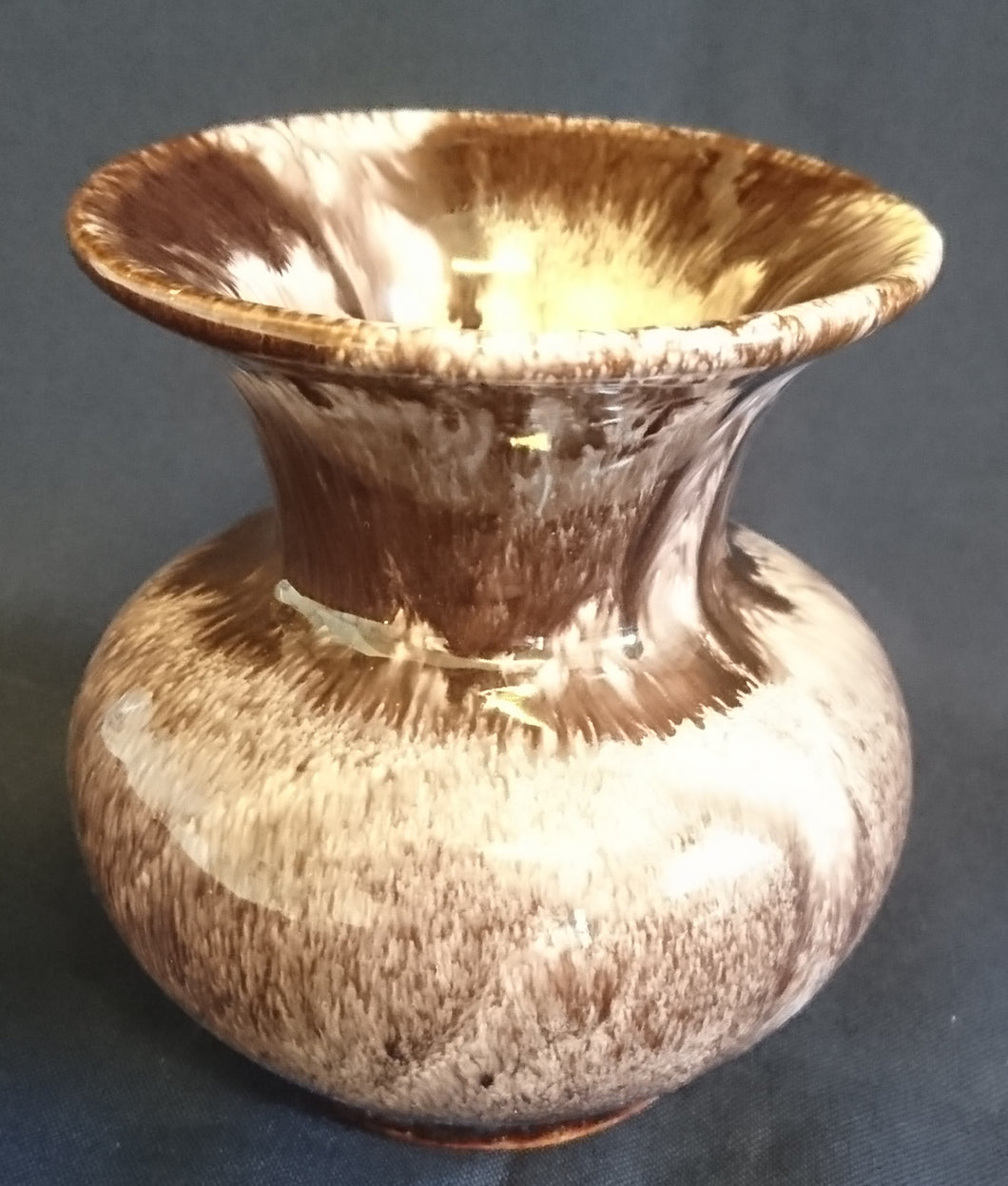 BLUMENVASE - Keramik / Steingut, Meliertes Abstraktes Schleier Motiv Dekor