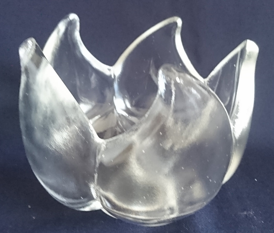 SCHALENKERZENHALTER - Hartglas, Tulpenartige Blüten Form Dekor