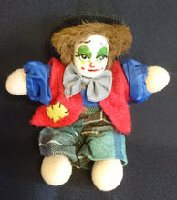 Lade das Bild in den Galerie-Viewer, CLOWN PUPPE - Mittelgroß, Stoff / Glas, Handarbeit, Handbemalt (B)
