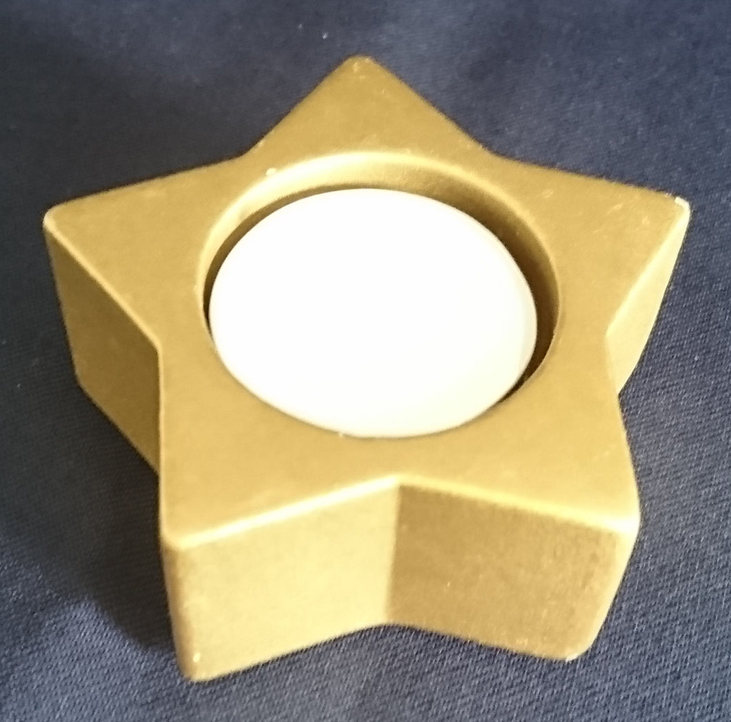 WEIHNACHTLICHER TEELICHTHALTER - Keramik / Steingut, Sternform Motiv Dekor (G)