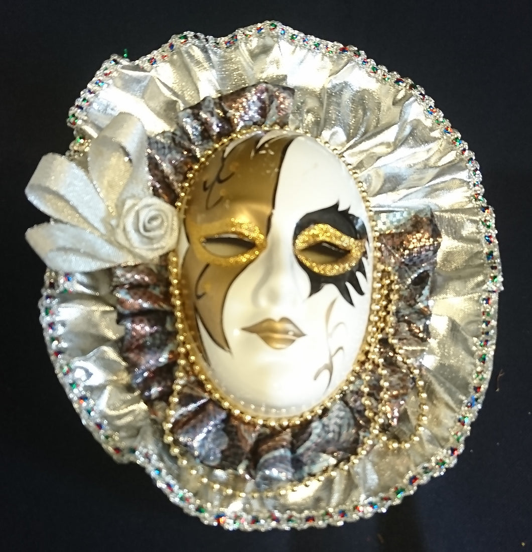 VENEZIANISCHE MASKE - Stoff / Kunststoff, Aufhängemöglichkeit, Handarbeit, Handbemalt