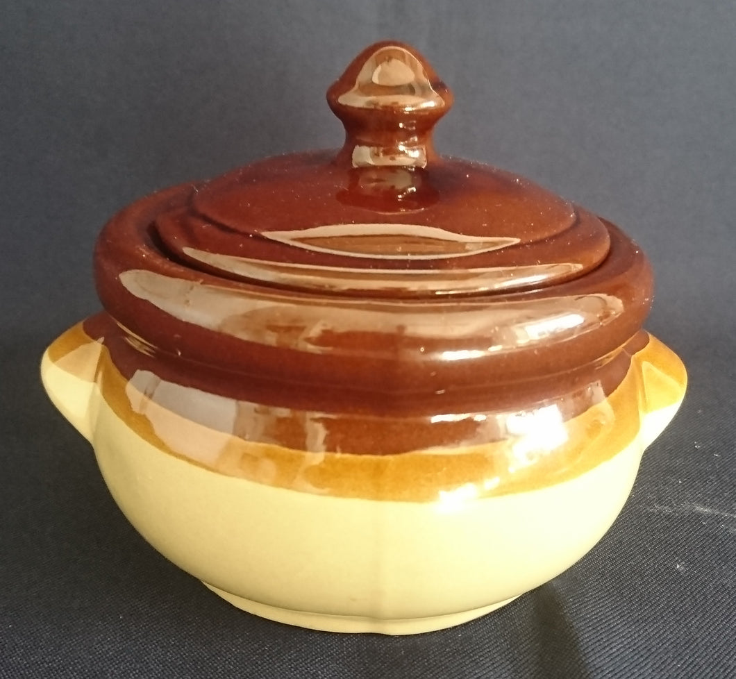 ZUCKERDOSE MIT DECKEL - Keramik / Steingut, Klassisch Streifen Dekor
