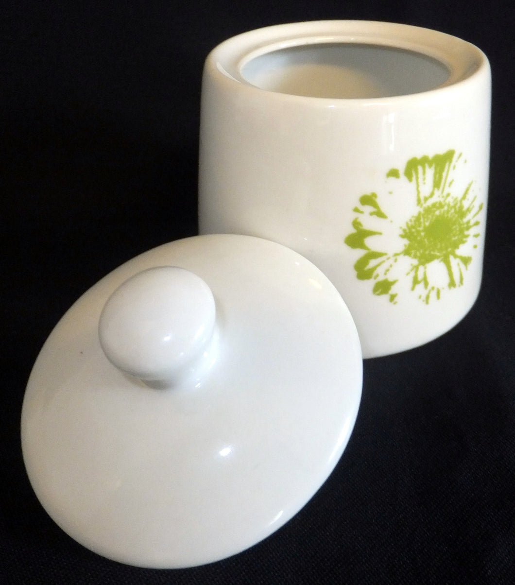 ZUCKERDOSE MIT DECKEL - Porzellan, Farbklecks- / Fleck Dekor