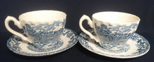 Lade das Bild in den Galerie-Viewer, 3er KAFFEEGEDECK &quot;Country Life&quot; - Keramik / Steingut (Fine Staffordshire Ware), Englisches Landleben Scenen Motiv Dekor, Hand graviert
