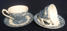 Lade das Bild in den Galerie-Viewer, 3er KAFFEEGEDECK &quot;Country Life&quot; - Keramik / Steingut (Fine Staffordshire Ware), Englisches Landleben Scenen Motiv Dekor, Hand graviert
