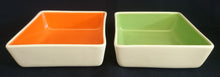 Lade das Bild in den Galerie-Viewer, 2er Set DESSERTSCHALEN &quot;Villa Loca&quot; - Keramik / Steingut, Zweifärbiges Quadratische Viereck Form Modern Style Dekor
