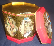 Lade das Bild in den Galerie-Viewer, LEBKUCHENDOSE MIT DECKEL - Metall / Blech, Gemälde Bilder verschiedene Künstler Aufschrift Motiv Dekor (G)
