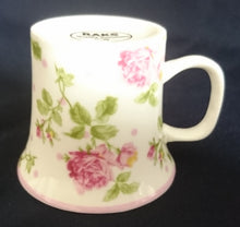 Lade das Bild in den Galerie-Viewer, ESPRESSOTASSE - Porzellan, Rosen Blumenblüten Pflanzen Rosarand Motiv Dekor
