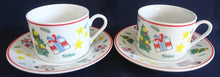 Lade das Bild in den Galerie-Viewer, KAFFEETASSE &quot;Flirt&quot; - Porzellan, Weihnachten Advent Christ Tannenbaum Geschenke Sterne Schaukelpferd Zweige Linien Motiv Dekor
