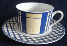Lade das Bild in den Galerie-Viewer, KAFFEETASSE &quot;Flirt&quot; &quot;French Vanilla&quot; - Porzellan, Symetrisches Geometrisches Linien Balken Striche Karo Motiv Dekor

