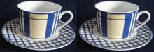 Lade das Bild in den Galerie-Viewer, KAFFEETASSE &quot;Flirt&quot; &quot;French Vanilla&quot; - Porzellan, Symetrisches Geometrisches Linien Balken Striche Karo Motiv Dekor
