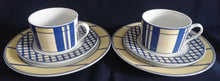 Lade das Bild in den Galerie-Viewer, KAFFEETASSE &quot;Flirt&quot; &quot;French Vanilla&quot; - Porzellan, Symetrisches Geometrisches Linien Balken Striche Karo Motiv Dekor

