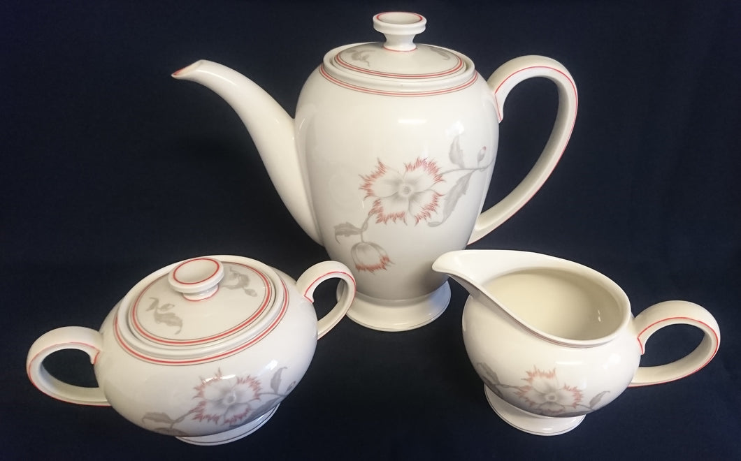 5er Set KAFFEEKANNE MIT DECKEL / MILCHKÄNNCHEN / ZUCKERDOSE MIT DECKEL - 