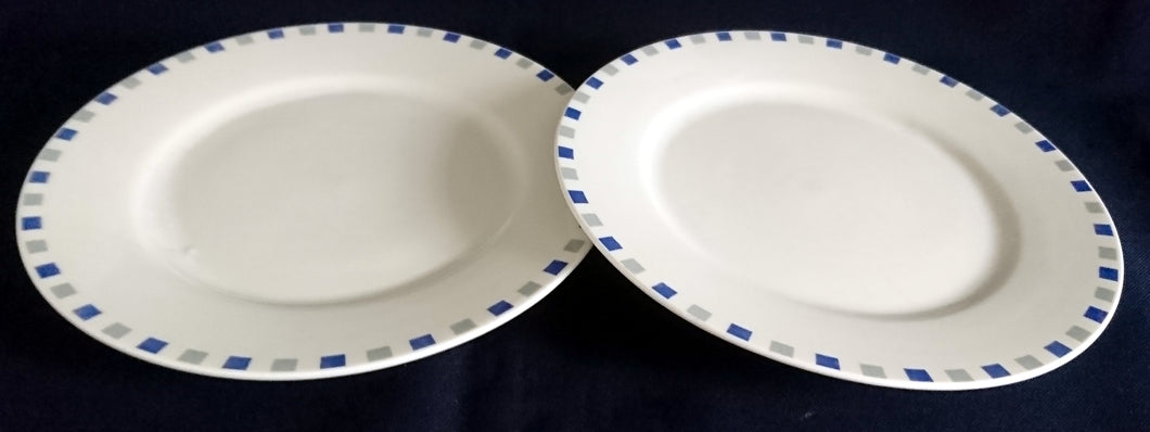 2er Set DESSERTTELLER - Porzellan, Modernes Geometrisches Dekor