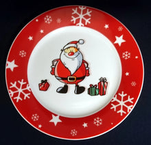 Lade das Bild in den Galerie-Viewer, 2er Set 3er KAFFEEGEDECKE &quot;Santa&quot; - Porzellan, Weihnachtsmann Nikolaus Sterne Schneeflocken Geschenke Motiv Dekor
