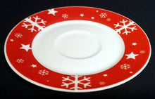 Lade das Bild in den Galerie-Viewer, 2er Set 3er KAFFEEGEDECKE &quot;Santa&quot; - Porzellan, Weihnachtsmann Nikolaus Sterne Schneeflocken Geschenke Motiv Dekor
