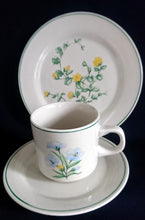 Lade das Bild in den Galerie-Viewer, 2er KAFFEEGEDECK - Keramik / Steingut, Blumenblüten Pflanzen Flora Randlinie Motiv Dekor
