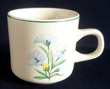 Lade das Bild in den Galerie-Viewer, 2er KAFFEEGEDECK - Keramik / Steingut, Blumenblüten Pflanzen Flora Randlinie Motiv Dekor
