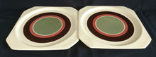 Lade das Bild in den Galerie-Viewer, 2er Set DESSERTTELLER &quot;Avantgarde&quot; - Keramik / Steingut, Modernes Kreise Streifen Dekor, Mittig Grün
