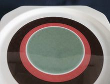 Lade das Bild in den Galerie-Viewer, 2er Set DESSERTTELLER &quot;Avantgarde&quot; - Keramik / Steingut, Modernes Kreise Streifen Dekor, Mittig Grün
