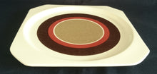 Lade das Bild in den Galerie-Viewer, 2er Set DESSERTTELLER &quot;Avantgarde&quot; - Keramik / Steingut, Modernes Kreise Streifen Dekor, Mittig Braun
