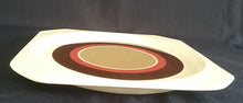 Lade das Bild in den Galerie-Viewer, 2er Set DESSERTTELLER &quot;Avantgarde&quot; - Keramik / Steingut, Modernes Kreise Streifen Dekor, Mittig Braun
