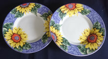 Lade das Bild in den Galerie-Viewer, 2er Set UNTERTASSEN - Porzellan, Sonnenblumen Blüten Pflanzen Motiv Dekor
