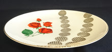 Lade das Bild in den Galerie-Viewer, DESSERT SAMMELTELLER - Porzellan, Rosenblumen Kreise Abstrakt Goldrand Dekor
